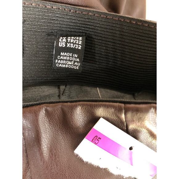 Vero Moda VMLANA HR Leggings Faux Leather High Rise Trousers Pants Brown NWT XS - Picture 6 of 9